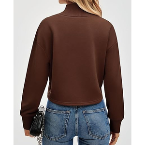 เสื้อสเวตเชิ้ตคอเต่าผู้หญิงแบบสั่งทำ ผ้าคอตตอนเทอร์รี่ ฮู้ดดี้ทรงโอเวอร์ไซส์ สวมใส่สบายๆ สำหรับออกกำลังกายหรือสตรีทแวร์ รับผลิตจำนวนมากจากโรงงาน - Product Image 5