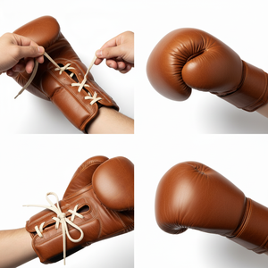 Guantes de Boxeo Pro-Fight de Cuero Vacuno Genuino con Cordones - Grado de Competición Élite Personalizables - Product Image 2