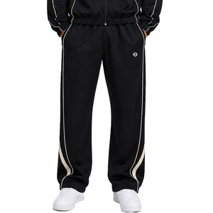 Conjuntos de sudaderas con capucha de cuello alto y cremallera con ribete en contraste, de gran venta, chaqueta de forro polar grueso con paneles raglán, pantalones de pierna ancha de ajuste holgado, MOQ bajo - Product Image 5