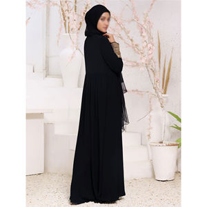 Abaya Larga de Alta Calidad para Mujer, Manga Larga, Ropa Musulmana Islámica, Sin Costuras, Transpirable, Ligera, MOQ Bajo - Product Image 2
