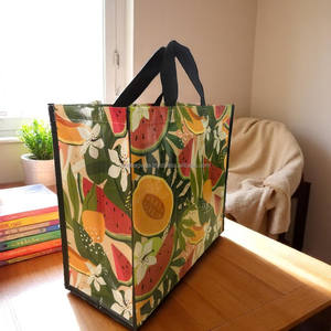 ECOBAG VINA Bolso Impreso Logotipo Personalizado Brillante Laminado No PP Tejido Cierre de Hombro Bolsa de Compras Mediana Origen de Vietnam - Product Image 2