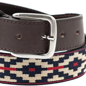 Ethnic Geometric Woven Cotton <b>Belt</b> <b>Men</b> Genuine Cow Hide Pin <b>Buckle</b> Casual Leather <b>Belt</b> <b>Men's</b> Leather Polo <b>Belt</b> with Alloy - Product Image 3