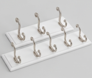 Finest Quality Classic Wall Mounted <b>Hooks</b> Metal Anti Rust White Base For Clothing Storage Bathroom Kitchen Home - Product Image 3