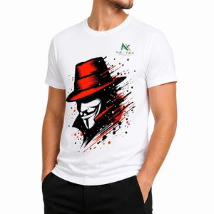 เสื้อยืดคอกลมลายกราฟิก Splash แบบกำหนดเองสำหรับผู้ชาย สีแดง สไตล์สตรีทแวร์ พิมพ์ลายแบบ Sublimation โรงงาน OEM ขายส่ง - Product Image 2