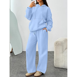 Premium Women's Two Piece Hoodie Jogger Set Heavyweight Fleece Casual Loungewear <b>Tracksuit</b> - Product Image 4