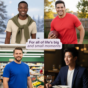 Camiseta Clásica para Hombre, Manga Corta, Cuello Redondo, Algodón Premium Suave, Corte Regular, Camiseta Básica Lisa, Esencial - Product Image 5