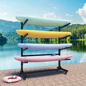 Soporte de Almacenamiento para Kayak Resistente de 80 H, Soporte Ajustable con Ruedas Bloqueables, Soporte para Canoa y SUP, Capacidad para 4 Kayaks - Product Image 1