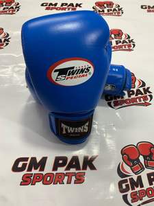 Nuevos Guantes de Boxeo Twins Blue Muay Thai con Cierre de Velcro, 100% Cuero Vacuno - Product Image 4