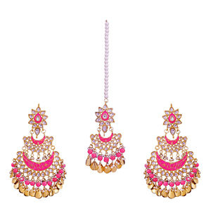 Pendientes de Moda con Flores Chapadas en Oro de Aleación, Estilo Indio, con Cuentas de Perlas, Joyería de Boda para Mujer, Venta al por Mayor - Product Image 1