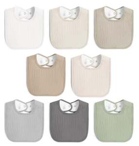 Ensemble de bavoirs pour bébé en mousseline 95% bambou 5% élasthanne - Extensibilité confortable, protection anti-régurgitation - Product Image 3