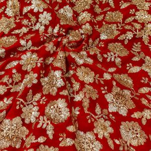 Premium Sequence Embroidery Fabric For Women Fashion Wear Designer <b>Garments</b> Party Wear Dresses Kaftan Abaya Bridal Wear - Product Image 5