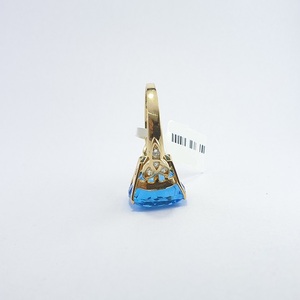 Anillo de Novia de Topacio Azul Chapado en Oro de 14K para Mujer, Accesorio de Moda de Lujo, Diseño Personalizado - Product Image 4