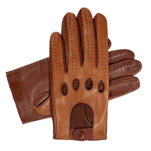Fashionable Genuine Leather <b>Driving</b> <b>Gloves</b> Wrist Length Breathable Retro Style For Casual Wear Spring Autumn Unlined Brown Color - Product Image 6