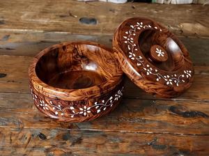 High Quality Wooden Chapati Hotpot Roti <b>Box</b> Insulated <b>Storage</b> Container Traditional Handmade Kitchen Serving Utility Item - Product Image 5