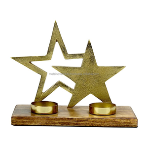 Décoration de table en métal vintage faite à la main, sculpture d'étoile à finition antique pour le bureau à domicile - Product Image 3