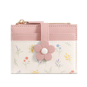 Short Lady's Wallet Student <b>Cute</b> Flower and Plant PU Leather Loose Change Card Bag <b>Purse</b> Wallet Coin Slim Wallet - Product Image 6