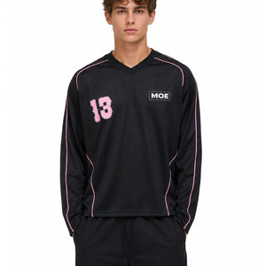 Maillot de football américain personnalisé avec logo sur mesure, T-shirt streetwear col en V ample, Maillots de football de haute qualité par sublimation - Product Image 1