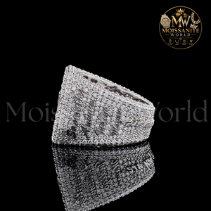 Anillo Moissanite World para Hombre, con Incrustaciones de Diamantes, Plata 925, Bañado en Rodio, Estilo Hip Hop, con Nombre Personalizado, Joyería de Cóctel - Product Image 4