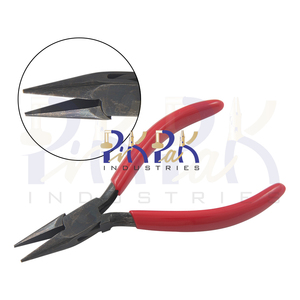 Alicates de punta fina de acero inoxidable de 115 mm con mango de PVC y mordazas lisas para crimpado, corte, pesca y fabricación de joyas OEM - Product Image 1