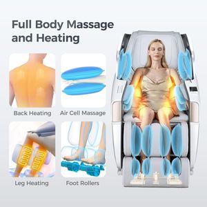 Fauteuil de massage corps entier avec rail flexible, zéro gravité, haut-parleur Bluetooth, airbags, chauffage, confort et relaxation - Product Image 3