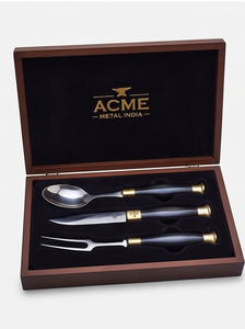 Ensemble de couverts de luxe noir et or, élégants en acier inoxydable, idéal pour les fêtes, les cadeaux, les dîners de prestige et les restaurants - Product Image 4