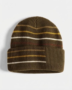 Gorro de Invierno de Punto Suave, Gorro de Punto a Rayas Moderno, Gorro para Clima Frío, Gorro de Punto Cálido y Elegante, Gorro de Invierno Informal para Exteriores - Product Image 2