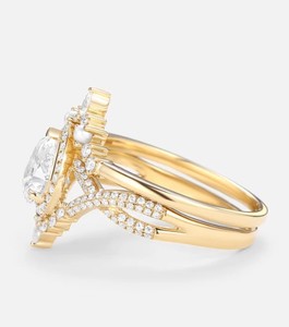 925 <b>Sterling</b> <b>Silver</b> Gold Plated Pear Cut Moissanite Luxury Prong <b>Set</b> Bridal Engagement Wedding <b>Ring</b> for Women & Unisex - Product Image 2