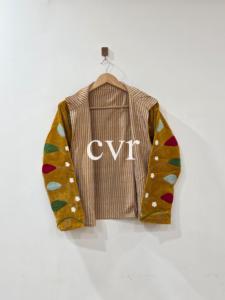 Hand Embroidered Velvet <b>Christmas</b> Santa Bomber <b>Jacket</b> Full Sleeve Zipper Closure Adult Winter <b>Jacket</b> - Product Image 4