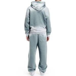 Conjunto Deportivo Unisex Vintage de Algodón Lavado con Forro Polar, Sudadera con Capucha y Pantalones Jogger, Ligero, Estilo Urbano Informal, 2 en 1 - Product Image 2