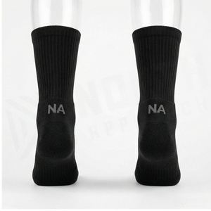 North Approach Crew <b>Socks</b> <b>Black</b> Breathable Running <b>Socks</b> for Adults Summer Season - Product Image 2