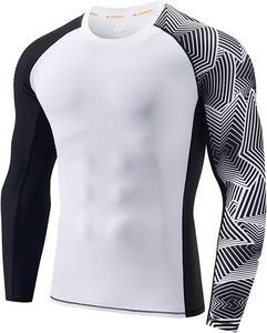 เสื้อรัดรูปแขนยาวสำหรับผู้ชาย สำหรับออกกำลังกาย ฟิตเนส เล่นเซิร์ฟ ป้องกันรังสียูวี ระบายอากาศได้ดี แห้งเร็ว ผลิตจากโพลีเอสเตอร์/ไนลอน - Product Image 5