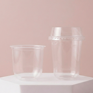 12 16 20oz PET PP Clear Boba Tea Ice Coffee <b>Plastic</b> <b>Cups</b> With Lids - Product Image 1