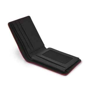 กระเป๋าสตางค์หนังแท้สีดำสำหรับผู้ชาย ดีไซน์หรูหรา ทำมือ ทรงบาง - Product Image 1