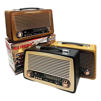 ELETREE R-3299BT, haut-parleur Bluetooth rétro en bois, radio FM/AM/SW, radio portable rechargeable avec poignée, alimentation AC/DC, USB, TF