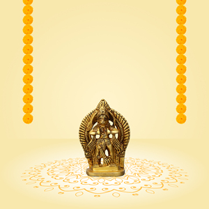 Estatua de la Diosa Lakshmi de Latón Hecha a Mano de 3 Pulgadas, Figura Tradicional en Tono Dorado, Escultura de Sobremesa para el Hogar o Templo - Product Image 1