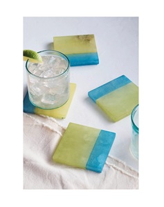 Square Shape <b>Resin</b> Coaster Yellow Color Mat and Pads Hotel Home Restaurant <b>Table</b> <b>Top</b> Coaster Wholesale Supplier - Product Image 5