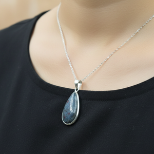 <b>Top</b> Quality Ruby Kyanite Teardrop Pendant 925 Sterling Silver Handmade Gemstone Jewelry <b>Rose</b> Gold Yellow Gold Plated Gift Women - Product Image 3