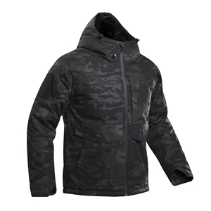 Veste softshell d'hiver pour homme, coupe-vent, noire unie, manches longues, vêtements tactiques d'extérieur - Product Image 5