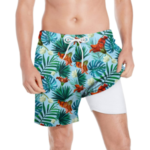 Shorts de bain pour hommes à séchage rapide, en polyester extensible, pour la plage et le surf, livraison rapide en gros - Product Image 5