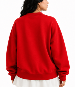 Pull à col roulé surdimensionné pour femme, en coton doux 100%, sweat-shirt d'hiver avec applique de lettres, logo personnalisé, fabricant - Product Image 4