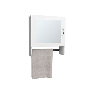 Armadietto per medicinali bianco da 19,70 pollici con 1 anta, 2 ripiani e 1 specchio, mobile da bagno - Product Image 5