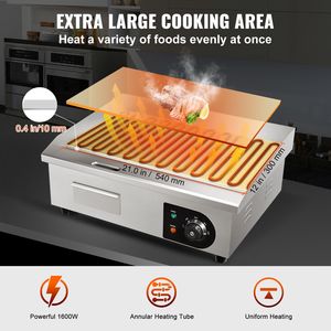 Piastra Elettrica Commerciale da 21 Pollici, 1600W, in Acciaio Inox, con Superficie Antiaderente, 122V, Controllo Digitale - Product Image 3