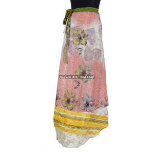 Indian Vintage Silk Sari <b>Wrap</b> <b>Skirt</b> Bohemian Magic Women New Fashion Women Summer Dress <b>Wrap</b> <b>Skirt</b> - Product Image 5