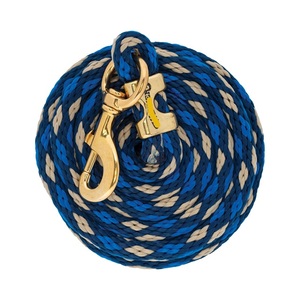 Cuerda de Nylon Azul y Beige para Caballos con Herrajes Dorados, Diseño Personalizado - Product Image 1