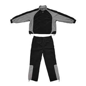 Chándal Unisex Negro y Gris con Bloques de Color, Cierre de Cremallera en Manga Larga, Estilo Deportivo, Ropa de Otoño, Material de Poliéster Transpirable - Product Image 1