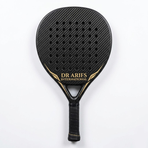 Raquette de padel en fibre de carbone DR ARIFS INTERNATIONAL, forme goutte d'eau, section de 23 mm, poignée en caoutchouc antidérapante - Product Image 1
