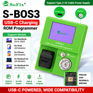 SOFIX <strong>S</strong>-BOS3 USBC Charging ROM Programmer for Macbook M1 T2 iPad Air <strong>iPhone</strong> CD3215 CD3217 Chip Write ROM Data Repair Tool - Product Image 1