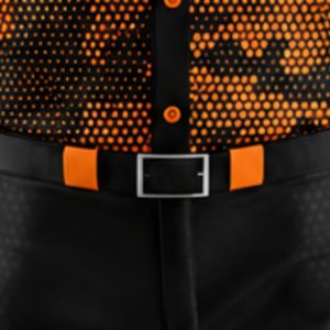 <b>Black</b> Orange Baseball Kit for Men Full Uniform Button Down Jersey <b>Pants</b> Belt Breathable Lightweight Athletic Team Tournament - Product Image 6