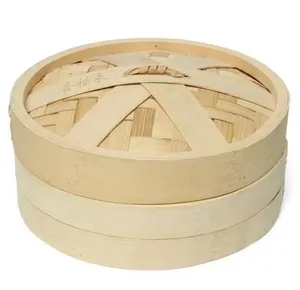 Cesta de vapor de bambú de 2, 3, 4 niveles con tapa, cacerola redonda para cocinar al vapor, ideal para restaurantes y cocinas. - Product Image 1