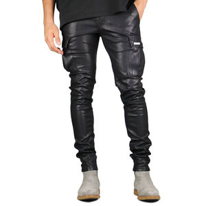 Pantalon décontracté en cuir et toile pour homme de qualité supérieure, nouveau design, fabricant pakistanais, fermeture élastique à la taille, grande taille, streetwear - Product Image 6